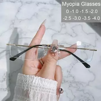 Женские очки с защитой от синего света с диоптриями от 0 до -4,0, роскошные женские и мужские очки с коротким зрением, готовые очки для близорукости 0