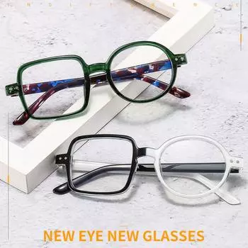 Женские очки с защитой от синего света, модные персонализированные квадратные и круглые очки в стиле хип-хоп, однотонные по цвету простые очки, стильные очки для вечеринок и уличных съемок