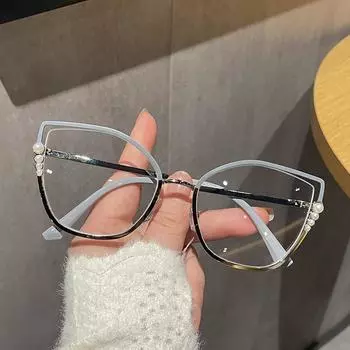 Женские очки с защитой от синего света, модные, индивидуальные, в стиле ретро, повседневные студенческие повседневные очки для обучения, простые очки