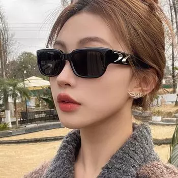 Женские очки с защитой от солнца, защита от ультрафиолета, модные индивидуальные ретро хип-хоп, панк-вечеринки, уличные съемки, путешествия, вогнутые солнцезащитные очки