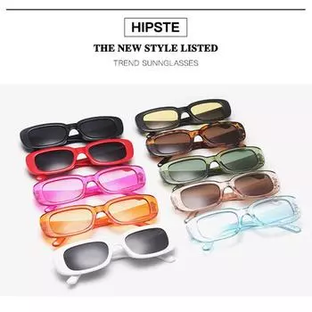 Женские очки солнцезащитные очки ретро прямоугольная квадратная оправа винтаж UV400 классика