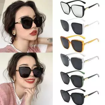 Женские очки, солнцезащитные очки, винтажные солнцезащитные очки, модные солнцезащитные очки «кошачий глаз», очки в большой оправе, изящные ювелирные изделия