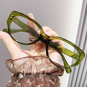 Женские очки в квадратной оправе, модные прозрачные очки для чтения для девочек, компьютерные очки высокой четкости с анти-синим светом