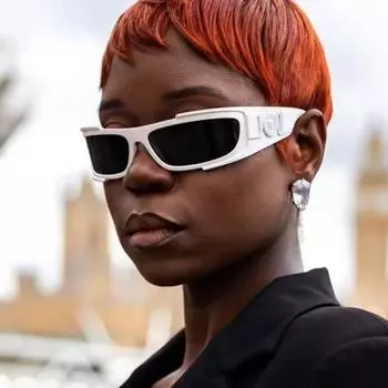 Женские очки Защита от солнца Защита от ультрафиолета Мода Личность Ретро Хип-хоп Y2g Уличная стрельба Спортивная езда Вогнутая форма Солнцезащитные очки в маленькой оправе