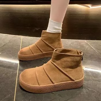 Женские одинарные ботинки осень и зима новые модные кожаные ботинки на молнии с толстой подошвой удобные дорожные нескользящие оксфордские туфли 35