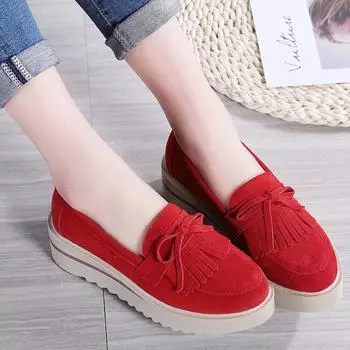 Женские одинарные туфли Bean Shoes One Foot Lazy Shoes 35 красный