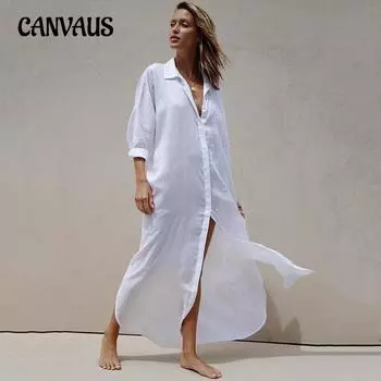 Женские однобортные свободные пляжные накидки больших размеров, сексуальные праздничные солнцезащитные рубашки с глубоким v-образным вырезом, накидки на бикини One Size белый