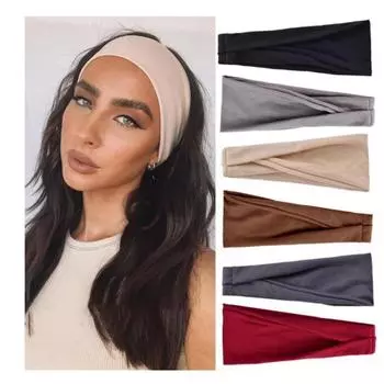 Женские однотонные эластичные ленты для волос, повязка на голову для йоги, модный тюрбан, обруч для макияжа, обруч для волос, повязка на голову, аксессуары для волос, оптовая продажа
