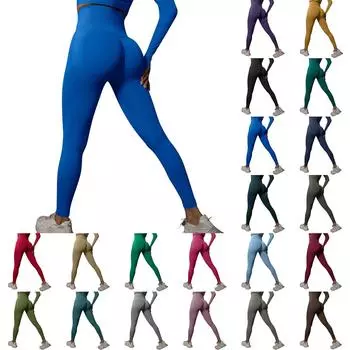 Женские однотонные эластичные повседневные леггинсы для бега, фитнеса, йоги с высокой талией L армия зеленый