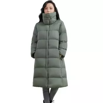Женские однотонные длинные парки большого размера, толстые зимние женские теплые элегантные пальто, свободная куртка с большими карманами L