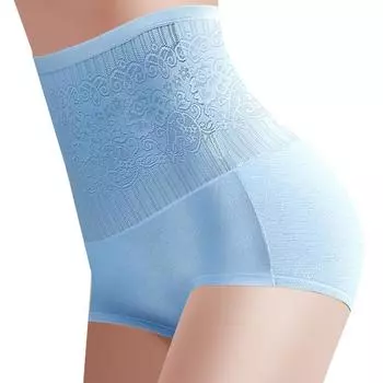 Женские однотонные дышащие моющиеся гибкие трусы из бамбукового волокна с высокой талией, нижнее белье, трусы красный