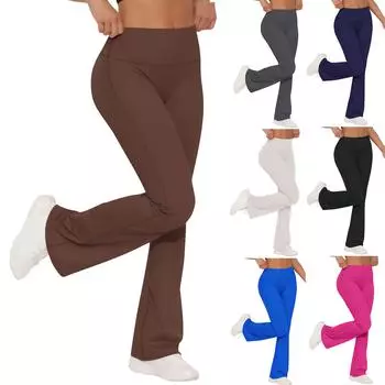 Женские однотонные дышащие с начесом эластичные повседневные широкие укороченные брюки с высокой талией и подъемом бедер, леггинсы для бега, фитнеса, йоги M