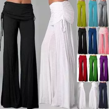Женские однотонные хлопковые брюки, свободные прямые повседневные брюки, нестандартные широкие брюки, женские танцевальные брюки, расклешенные брюки XXXXL белый