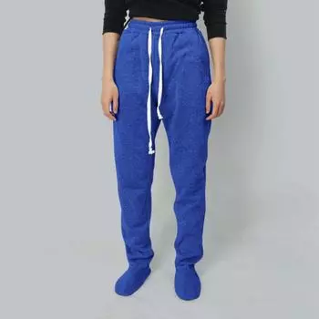 Женские однотонные и флисовые плотные брюки Женские на шнуровке талии Степ-брюки Брюки L синий