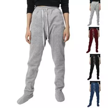 Женские однотонные и флисовые плотные брюки женские эластичные утягивающие брюки с эластичной талией L чёрный