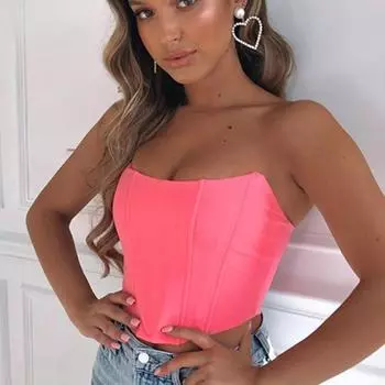 Женские однотонные короткие топы на бретелях, женский укороченный топ, жилет, топ-топ, летние подтяжки с бюстгальтером S чёрный