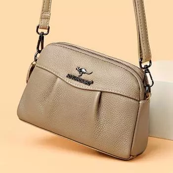 Женские однотонные кожаные сумки через плечо, женская сумка через плечо из натуральной кожи, дизайнерские сумки