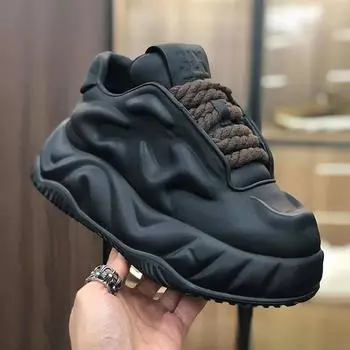 Женские однотонные кроссовки с толстой подошвой, увеличивающие рост, персонализированные повседневные кроссовки 44 белый