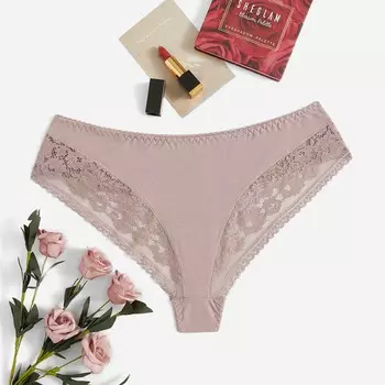Женские однотонные кружевные трусы из чистого хлопка, большой размер L-5XL, женское сексуальное женское белье, трусики-стринги со средней посадкой