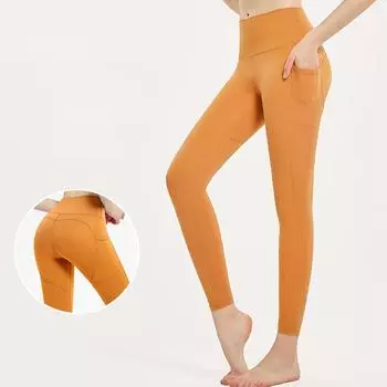 Женские однотонные леггинсы для йоги, велосипедные брюки с высокой талией, спортивные леггинсы с подтяжкой ягодиц, удобные спортивные колготки для бега с карманами S