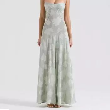 Женские однотонные летние черные без шнуровки элегантные длинные платья на бретельках L чёрный