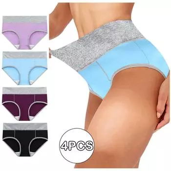 Женские однотонные лоскутные трусы Трусики Нижнее белье Трусики Бикини Трусы XXXXXL разноцветный
