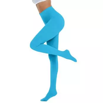 Женские однотонные мягкие полупрозрачные колготки цветные колготки с высокой талией женские колготки One Size синий