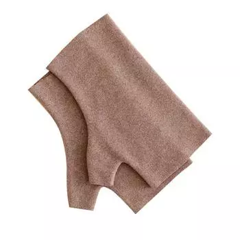 Женские однотонные мягкие рабочие перчатки для вождения в стиле хип-хоп, осенне-зимние теплые перчатки до половины пальцев, спортивные велосипедные варежки бежевый