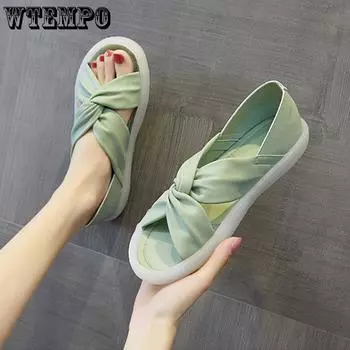 Женские однотонные нескользящие сандалии, женские удобные туфли на низком каблуке для беременных, римские тапочки на желе на подошве, обувь 35 чёрный