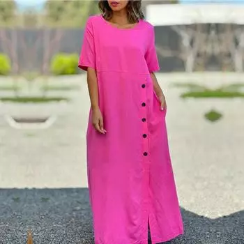 Женские однотонные нестандартные платья с воротником-рубашкой и перекрученными пуговицами, повседневные платья S