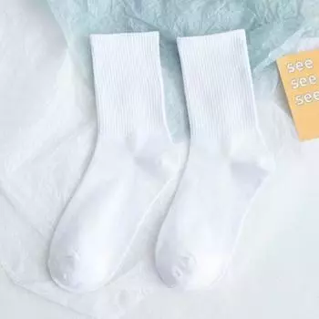 Женские однотонные носки-гольфы конфетных цветов с высокой резинкой и средней длиной 1 pair