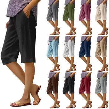 Женские однотонные повседневные брюки с высокой талией, спортивные брюки, шорты L