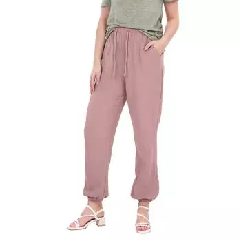 Женские однотонные повседневные брюки с высокой талией и карманами