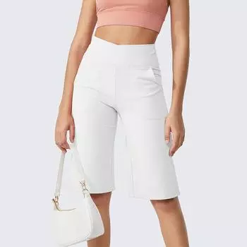 Женские однотонные повседневные брюки с высокой талией, спортивные брюки, шорты L коричневый