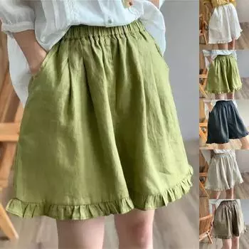 Женские однотонные повседневные брюки с высокой талией, тренировочные брюки, шорты L чёрный