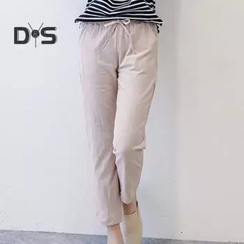 Женские однотонные повседневные брюки со средней посадкой и эластичной резинкой на талии, шаровары с карманами, тонкие длинные брюки, уличная одежда L хаки