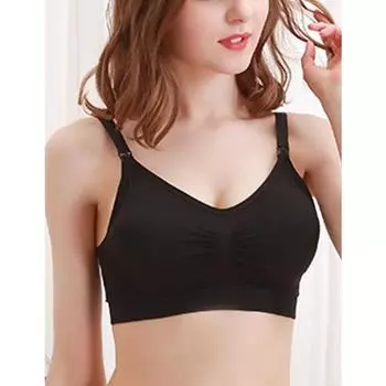 Женские однотонные повседневные бюстгальтеры S чёрный
