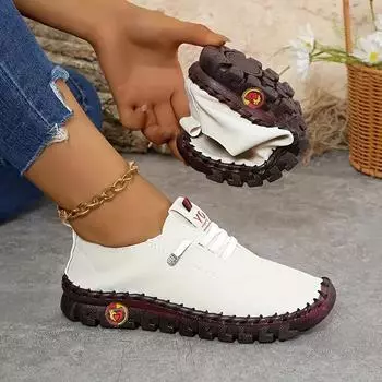 Женские однотонные повседневные кроссовки с мягкой подошвой, легкие, удобные, с низким верхом, для повседневной носки 35 белый