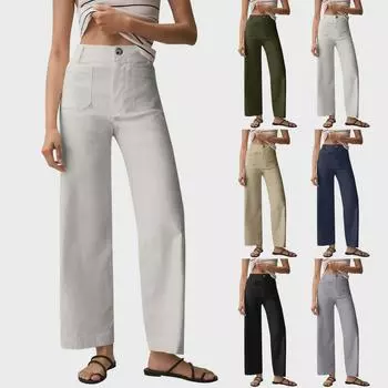 Женские однотонные повседневные леггинсы европейского и американского образца - свободные спортивные брюки Double Extra Large белый