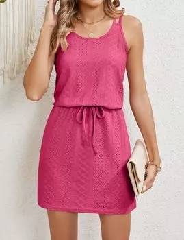 Женские однотонные повседневные платья на бретелях S чёрный