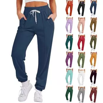 Женские однотонные повседневные спортивные брюки-корсеты с завязками XL