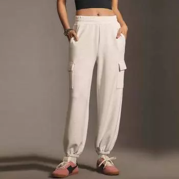 Женские однотонные повседневные спортивные штаны для бега, модные спортивные штаны с многострочной отделкой, брюки карго L хаки
