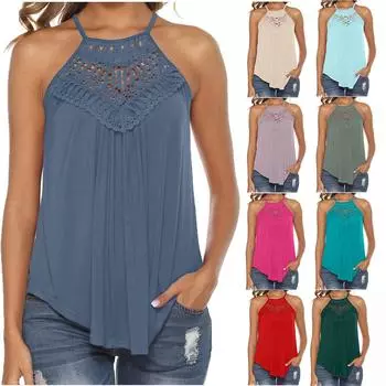 Женские однотонные повседневные топы на бретелях на шнуровке, сексуальные полые топы без рукавов с круглым вырезом, рубашки L бежевый