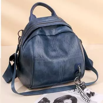 Женские однотонные простые маленькие рюкзаки темпераментные компактные сумки через плечо из искусственной кожи