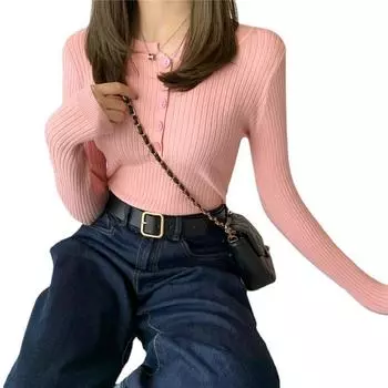 Женские однотонные пуловеры, повседневные тонкие осенние женские свитера с длинными рукавами, топы, базовая уличная одежда One Size белый