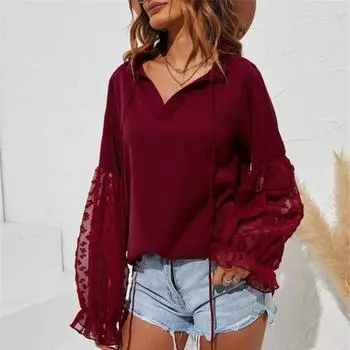 Женские однотонные рубашки-топы с длинными рукавами, футболки и топы с длинными рукавами S