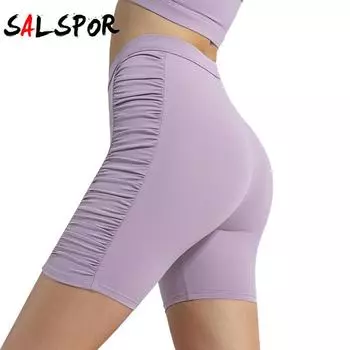 Женские однотонные сексуальные спортивные леггинсы с высокой талией для фитнеса и йоги, шорты