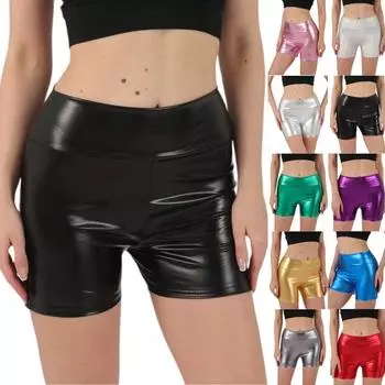 Женские однотонные штаны для йоги со средней талией, короткие штаны для тренировок L чёрный