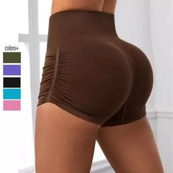 Женские однотонные спортивные леггинсы с высокой талией, леггинсы с эффектом пуш-ап, бесшовные компрессионные спортивные штаны для занятий спортом, йогой, тренировками L