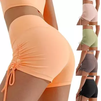 Женские однотонные спортивные шорты для йоги и пляжные плавки с плоской подошвой L чёрный